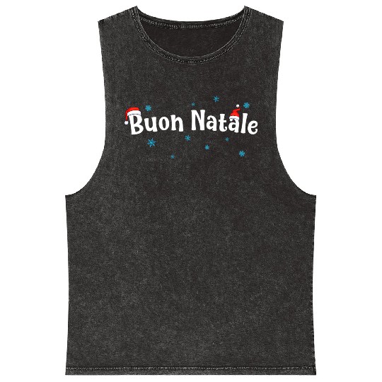 Buon Natale Italian Mineral Wash Tank Tops