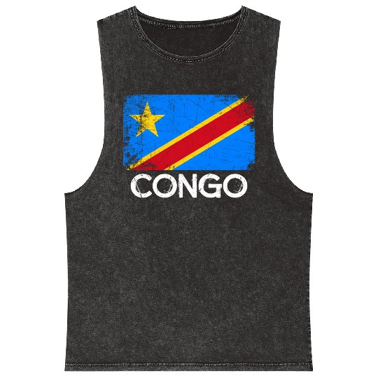Congolese Flag Made In Congo Mineral Wash Tank Tops