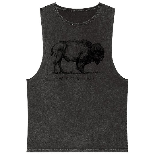 Wyoming With A Buffalo Mineral Wash Tank Tops