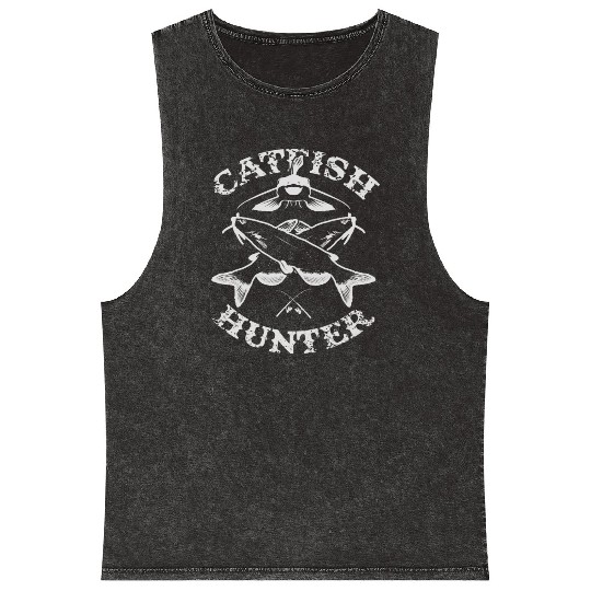 Catfish Hunter Fishermans Fishing Mineral Wash Tank Tops