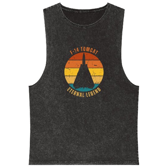 Retro F-14 Tomcat Mineral Wash Tank Tops