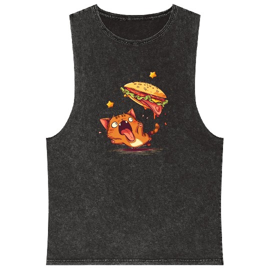 Cat and Taco A Perfectly Delicious Pair Mineral Wash Tank Tops