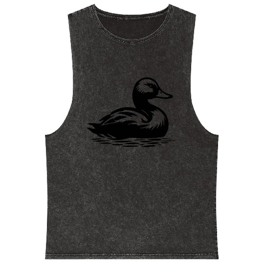 Duck Bird Nature Pond Mineral Wash Tank Tops