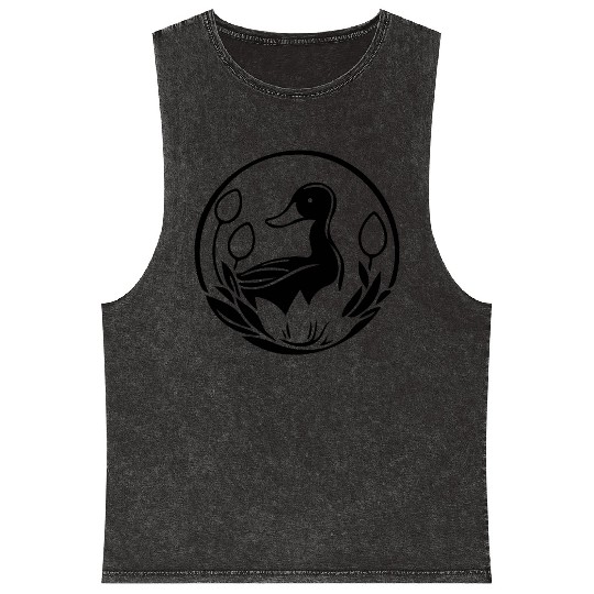 Duck Bird Nature Pond Mineral Wash Tank Tops