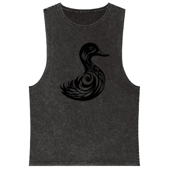 Duck Bird Nature Pond Mineral Wash Tank Tops