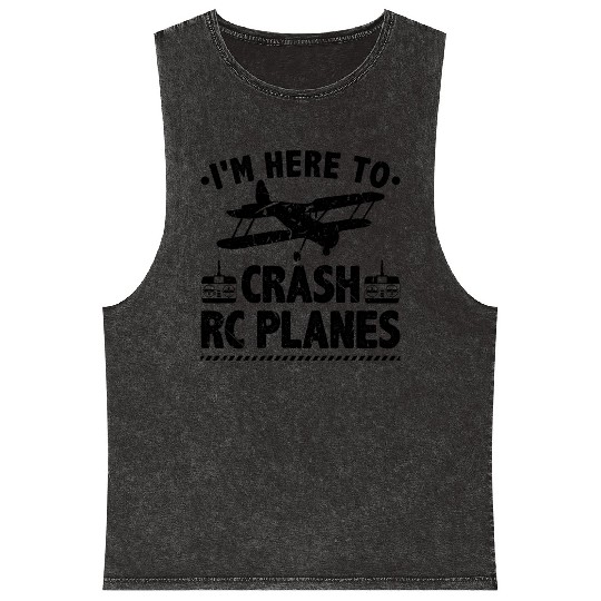 Crash Planes Funny Rc Pilot Aviation Mineral Wash Tank Tops