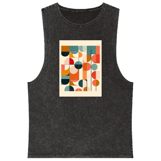 Geometric mid century modern 3 Mineral Wash Tank Tops