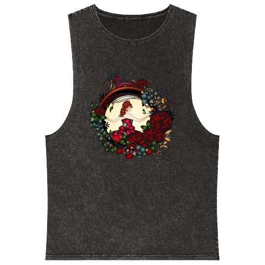 Princess in the rose garden in an Art Nouveau look Mineral Wash Tank Tops