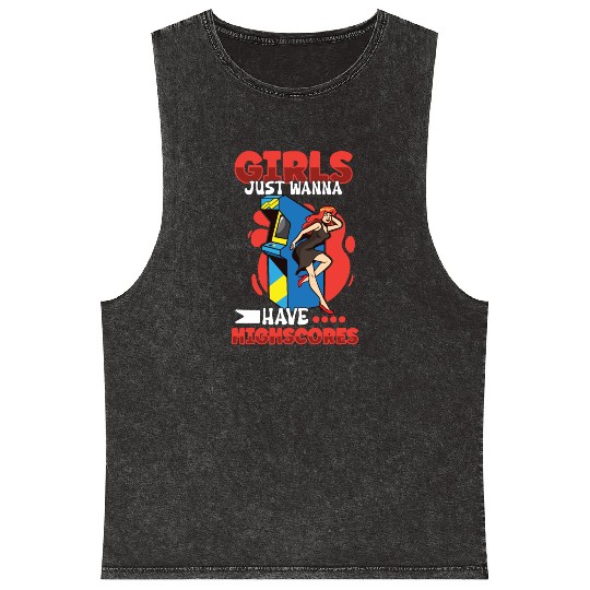 Pinball Machine Pinball Player Funny Pinball Mineral Wash Tank Tops