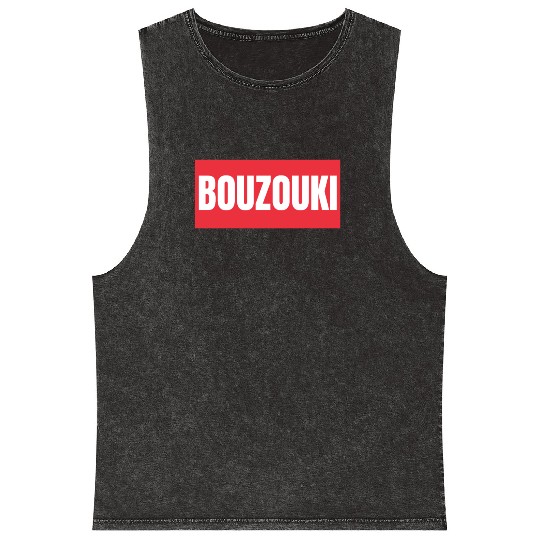 Irish Bouzouki Instrument Greek Mineral Wash Tank Tops