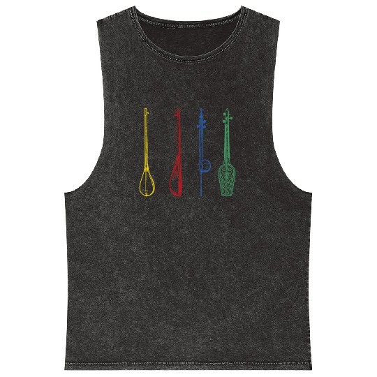 Irish Bouzouki Instrument Greek Mineral Wash Tank Tops