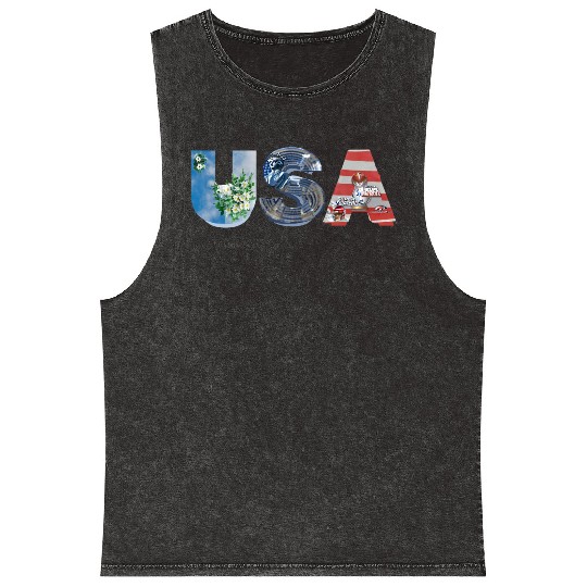 USA STATUE OF LIBERTY Comfort Colors Mineral Wash Tank Tops, USA
