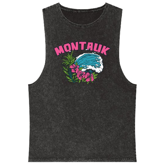 Montauk New York Summer Nyc Tropical Montaukett Mineral Wash Tank Tops