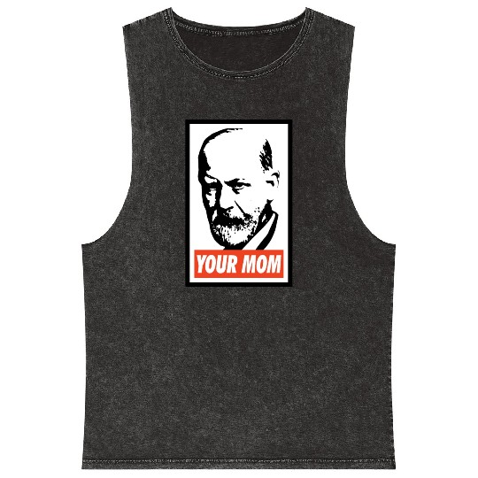 Sigmund Freud Your Mom Mineral Wash Tank Tops