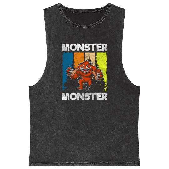 Monster Fright Character Monster Hunter Mineral Wash Tank Tops