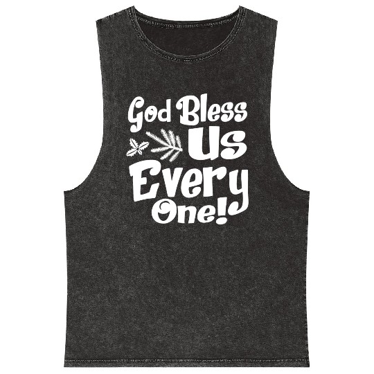 A Christmas Carol Charles Dickens God Bless Us Mineral Wash Tank Tops