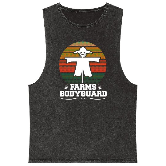 Farm s Bodyguard Farmer Scarecrow Gift Design Idea Mineral Wash Tank Tops