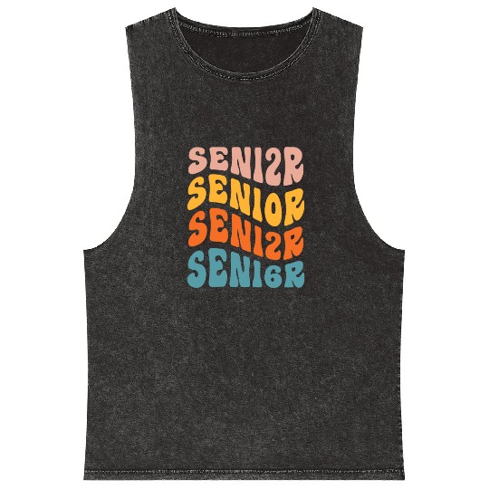 Retro Senior 2026 Graduation Class Of 2026 Back Mineral Wash Tank Tops