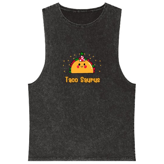 Taco Saurus Natural Toddler Mineral Wash Tank Tops