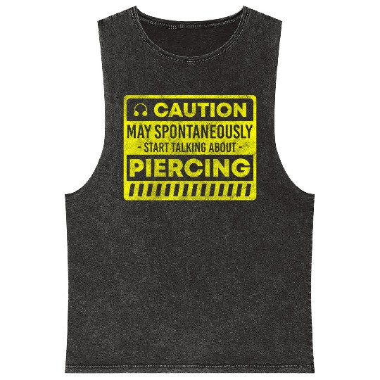 Piercing Stitch Jewellery Plug Mineral Wash Tank Tops