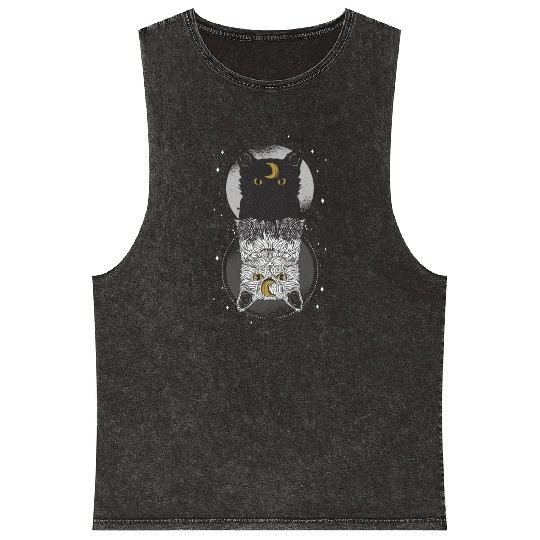 As Above so Below Cat Mineral Wash Tank Tops
