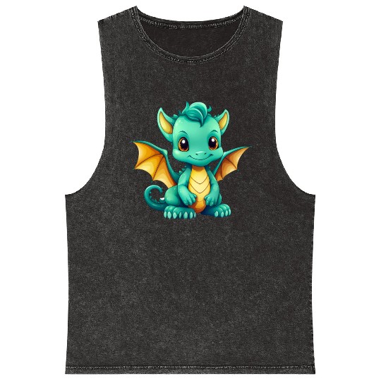 Baby Green Dragon Mineral Wash Tank Tops