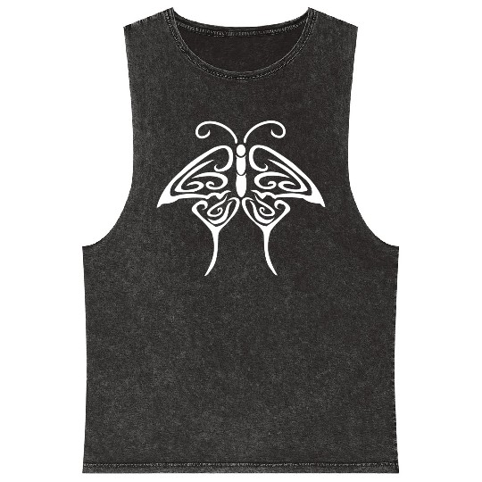 Tribal Butterfly Tattoo nostalgia Mineral Wash Tank Tops