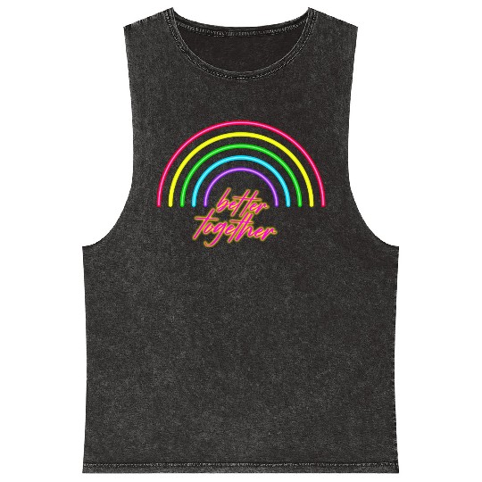 Better Together Neon Rainbow vintage Mineral Wash Tank Tops