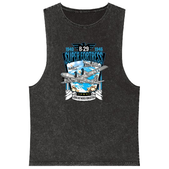 World War 2 Aircraft Wwii B-29 Superfortress Bombe Mineral Wash Tank Tops