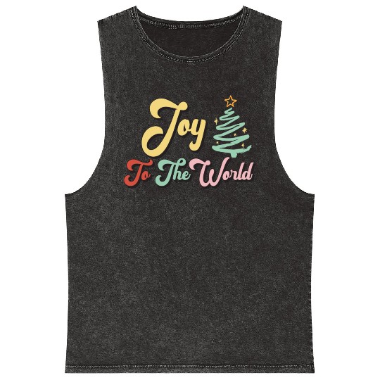 Joy to the world nostalgia trending Mineral Wash Tank Tops