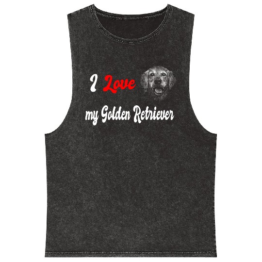 I love my golden retriever Mineral Wash Tank Tops