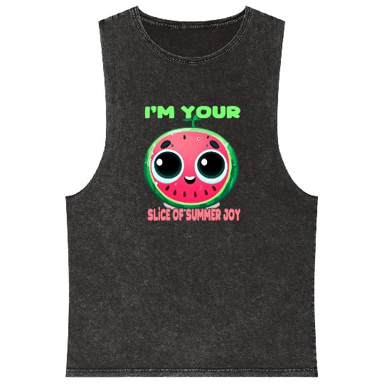 Watermelon summer joy Mineral Wash Tank Tops