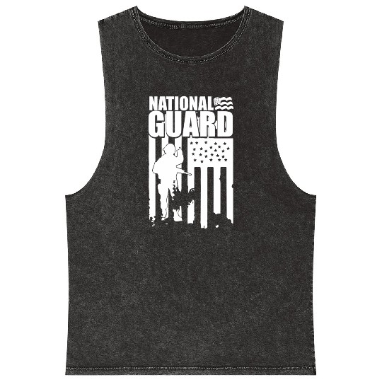 American Flag National Guard National Guard Mineral Wash Tank Tops