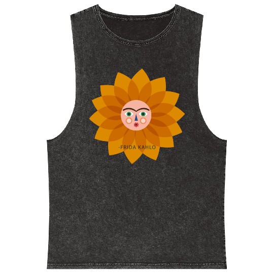 Cute Summer Vacation Frida Kahlo Sun Viva La Vida Mineral Wash Tank Tops