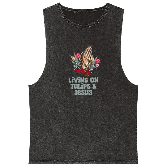 Tulip Gardening Jesus Mineral Wash Tank Tops