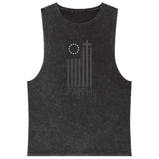 Betsy Ross American Flag , Christian Cross Bible F Mineral Wash Tank Tops