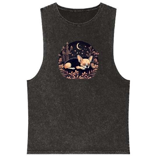 Chihuahua | Sunday Sleep Cute Dog Good Night Mineral Wash Tank Tops