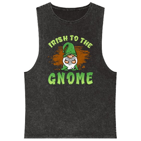 Irish To The Gnome Irish Gnome St Patricks Ireland Mineral Wash Tank Tops