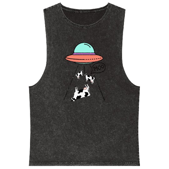 MOO the Truth Is Out There Area 51 Alien Ufo Mineral Wash Tank Tops