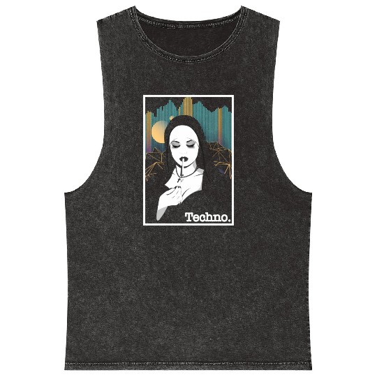 Smoking Techno Nun Religion Electro Bass Music Mineral Wash Tank Tops