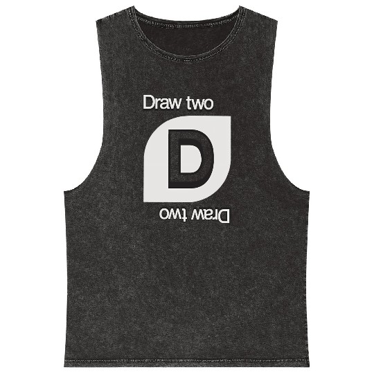 Uno Draw Two Card Mineral Wash Tank Tops