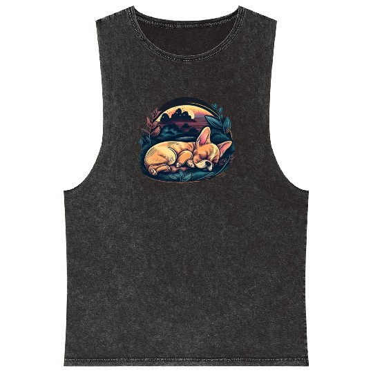 Chihuahua | Sunday Sleep Cute Dog Good Night Mineral Wash Tank Tops