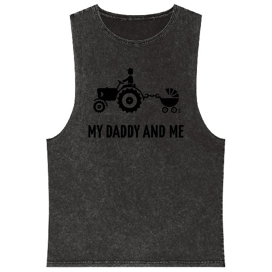 My Daddy And Me (Tractor & Stroller / Buggy / B) Mineral Wash Tank Tops