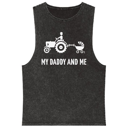 My Daddy And Me (Tractor & Stroller / Buggy / W) Mineral Wash Tank Tops