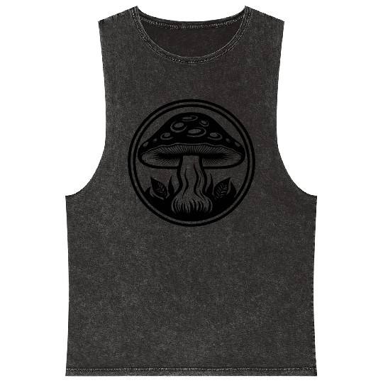 Mushroom Picker Fungi Forest Mineral Wash Tank Tops
