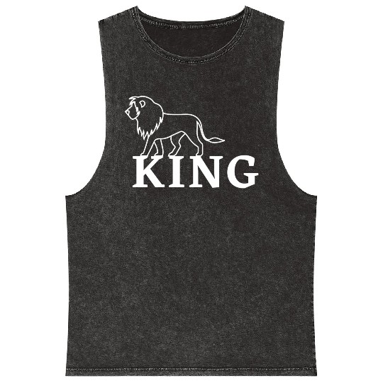 Lion King Wildcat Big Cat Predator Feline Gift Mineral Wash Tank Tops