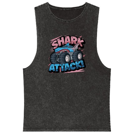 Monster Truck Shark Attack Week 2023 Mineral Wash Tank Tops