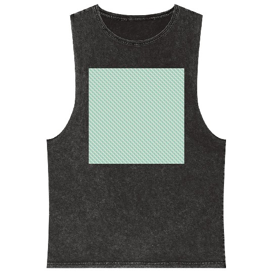 Retro Teal Circles Pattern Mineral Wash Tank Tops