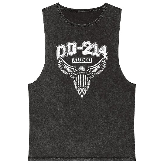 Dd 214 Alumni Military Veteran With Usa Eagle Mineral Wash Tank Tops