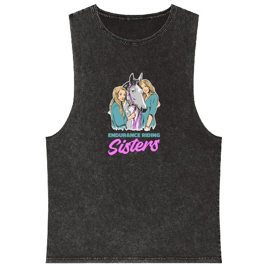 Horse Riding Sister Endurance Riding Mineral Wash Tank Tops